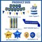 Navy Party Decorations, Blue Gold Naval Military Banner, Navy Bound Themed Cake Topper、Sash、Ballons、Curtain,Star Balloons Supply , Farewell Party Welcome Boot Camp Bound Decorations